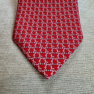 Salvatore Ferragamo "Gancini" Silk Tie, Red